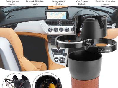 Multi-functional Car Cup Holder with 360 Degree Adjustable Swivel Base