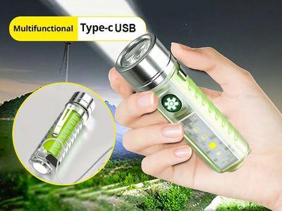 Rechargeable Waterproof Mini Handheld Magnetic Flashlight with Front and Side Light