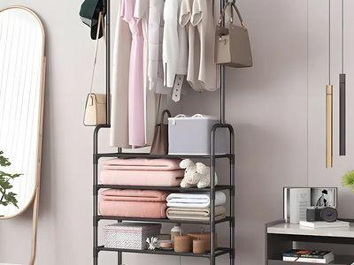 Multi-Layer Metal Clothes Stand for Storage (4 or 5 layers) and Two Hooks