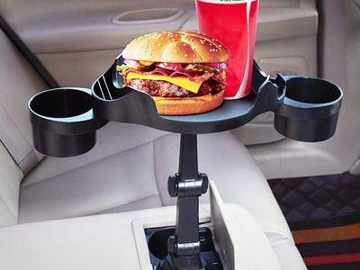 Multifunctional Car Cup Holder with 360 Degree Rotating Table and Adjustable Base