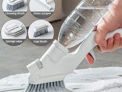 4-in-1 Multi-Purpose Cleaning Brush Kit with Comfortable Non-Slip Handle to Clean All Surfaces