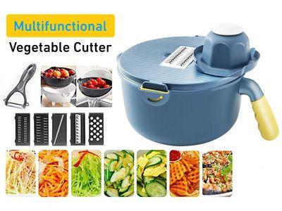 Multifunctional Rotate Vegetable Cutter With Drain Basket