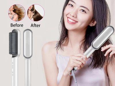 2-in-1 Electric Hair Straightener Comb Hair Brush Professional Curling iron