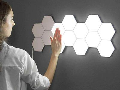 Hexagonal LED Quantum honeycomb wall light Decor Night Light Sensor Magnetic Quantum Lamps (6 pieces)