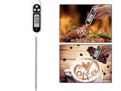 Cooking Thermometer, Digital Meat Food Thermometer Instant Read Long Probe Auto-Off LCD Screen Kitchen Thermometer