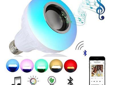 LED Multicolor Light Bulb with Bluetooth Speaker and Remote Control