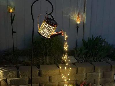 Solar LED Garden Lawn Lamp Creative Watering Can Sprinkles Star Type Shower Art Light Decoration Outdoor Gardening Lawn Lamp