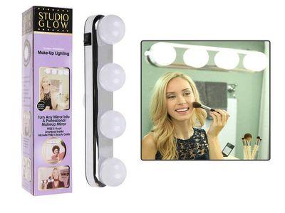 Studio Glow Makeup Amazing Lights Vanity Make Up Light Four LED Bulb Lamp Portable Cosmetic Mirror Light