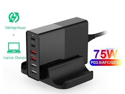 Devia Extreme 75W PD 6-Port Desktop Adapter, 65W Power Delivery Type C & 4 USB A Ports Quick Charger