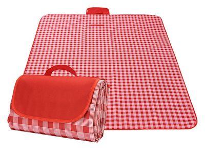 Outdoor Blanket Extra Large 200*200 cm Picnic Blanket Portable Waterproof Red White Checkered Mat