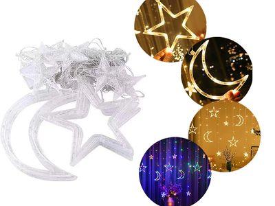 Star-Moon LED String Light Curtain Light Waterproof 8 Light Modes