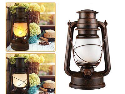 LED Vintage Lantern Outdoor Hanging Camping Lantern Flickering Flame Tent Light with Two Modes