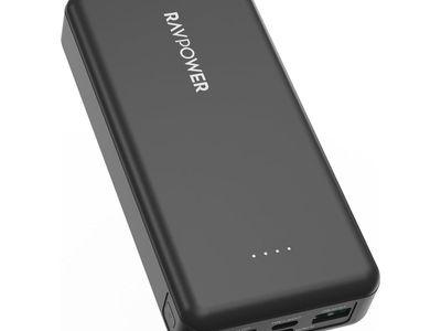 RAVPower RP-PB1216 Power Bank with 4 Ports, 15W PD Power, 20000mAh Capacity