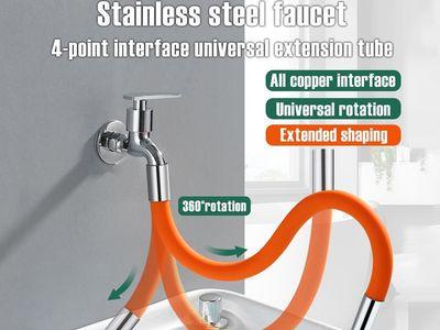 Faucet Extension Extender Bathroom 360° Rotation Adjust Free Bending Faucet