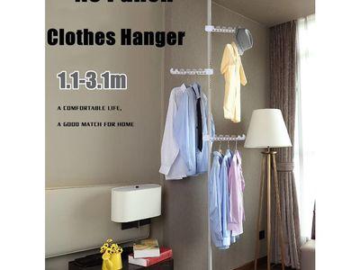 1.1 - 3.1m Adjustable Clothes Hanger Laundry Rack and Organizer for clothes storage