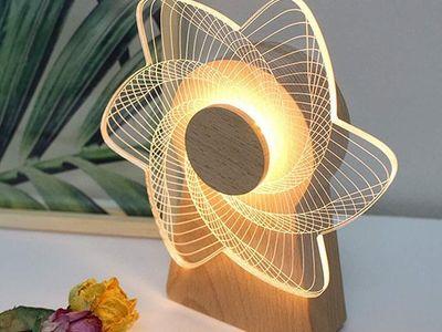 Creative 3D Rotating Windmill Led Night Light Table Lamp