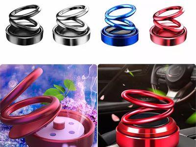 Solar Air Freshener Rotating Double Ring Car Aromatherapy Home Office Diffuser Refreshing Decorative Aromatherapy