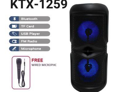 KTX-1259 Rechargeable Portable Wireless Karaoke Speaker With Dual 4 Inch LED Color Changing Light And Microphone