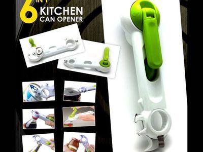 Multifunctional Kitchen Can Opener 6-in-1 Practical and Safe