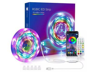 Music Sync Magic Color RGBIC LED Strip Light (5m, 10m, 15m) with Remote Control 5050 RGB LED Lights