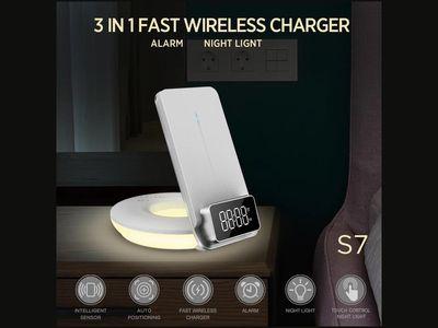 Ximinno S7 Wireless Charger 3 in 1 15W Fast Wireless Charger Foldable Design