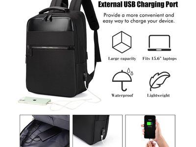 Porodo Lifestyle Water-Proof Oxford + PU Backpack With USB-A Port