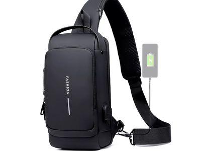 Porodo Lifestyle Water-Proof Oxford Fanny Pack With USB-A Port Anti-Theft Versatile Bag