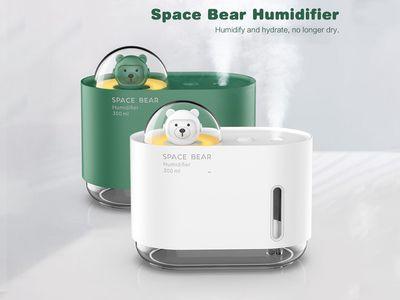 Portable Ultrasonic Space Bear Humidifier for Bedroom with Night Light 7 Colors