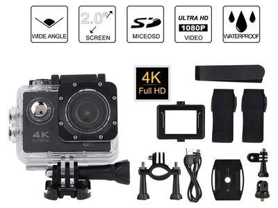 Action Cam 4K WiFi Waterproof Sports Camera 170 Degree HD Adjustable Viewing Angle 16MP CMOS Image Sensor