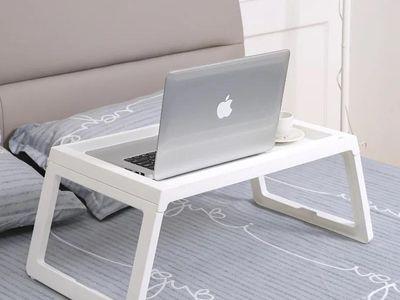 Portable Non-Slip Foldable Plastic table with slots to put a laptop or phone suitable for study