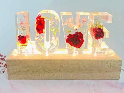 LED night light in the shape of the word LOVE