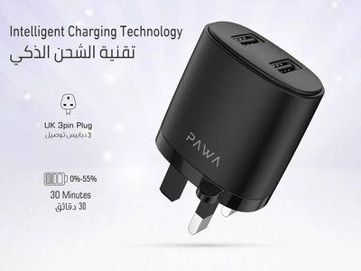 Pawa Solid Travel Charger Dual USB Port 2.4A