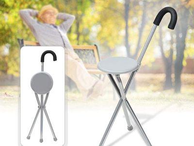 Elderly Cane Folding Chair Folding Chair Tripod Base Convenience Non-slip Ergonomic Handle Light Weight And Easy To Carry