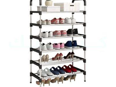 6-Tier Adjustable Shoe Rack Multi-Tier Shoe Organizer Lightweight Easy to Install Rust Resistant