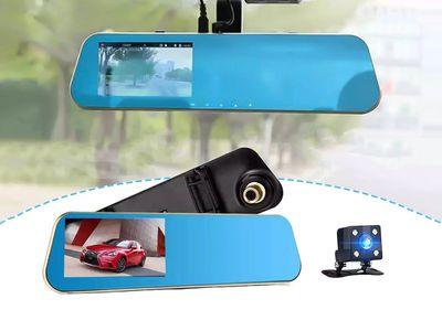 Car Blackbox DVR Front Mirror Camera For Front And Back Recording With 1080p