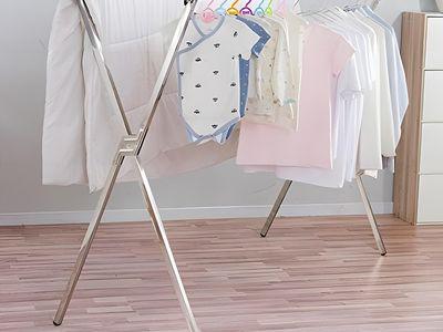 Clothes Drying Rack for Laundry Foldable Free of Installation Adjustable Stainless Steel Garment Rack