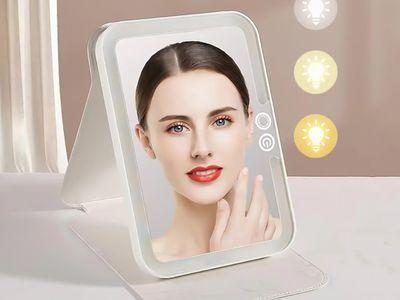 Rechargeable Dimmable Portable Foldable LED Mirror