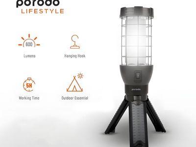 Porodo Outdoor Tripod Lamp With Built-In Battery