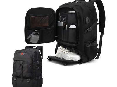 Large Travel Bag Sports Waterproof Storage Business Backpack With Shoes Pocket with USB Port