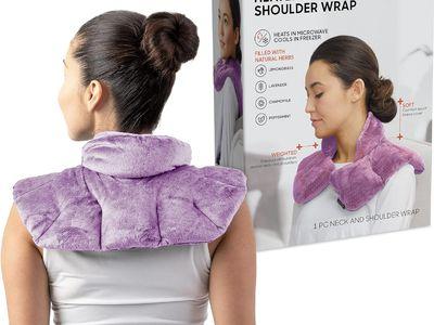 Neck and Shoulder Thermal Wrap Pad for Heat and Cold Therapy with Aromatherapy to Improve Mood and Relieve Stress