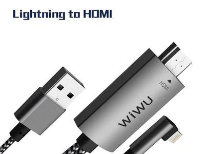 WIWU X7 Cable for iPhone from Lightning to HDMI to Display from the Phone on the Screen in High Resolution 4k