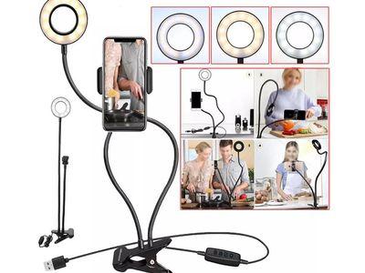 Photo Studio Selfie LED Ring Light with Cell Phone Mobile Holder