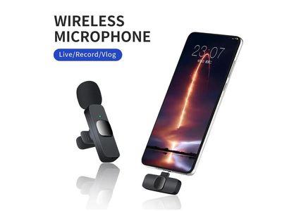 2 in 1 K8 Wireless Microphone, Digital Mini Portable Recording Clip Mic 