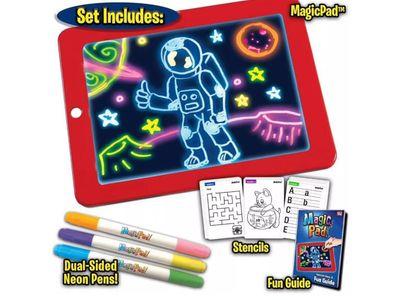 Light Up Magic Tablet Pad LED Glow Writing Drawing Board With Pens Brush Clipboard kids