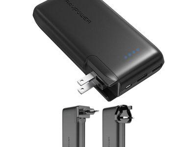 RAVPower RP-PB066 AC 10000mAh Power Bank with EU&UK Adapter (Built-in US Plug)