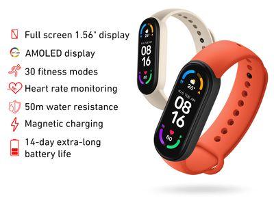 Xiaomi Mi Band 6 1.56 Inch Full Touch Screen 5ATM Waterproof Smart Band Bracelet Magnetic Charge Mi Smart Bracelet