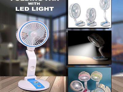 Folding Fan LED Table Lamp Charging Fan USB Desktop Mini Fan