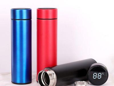 Smart 500ML Insulated Stainless Steel Vacuum Water Bottle Thermos with Temperature Measurement LCD Display