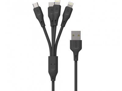 Porodo 4 in1 USB Cable Lightning / Type-C / Micro Durable Fast Charge and Data Cable