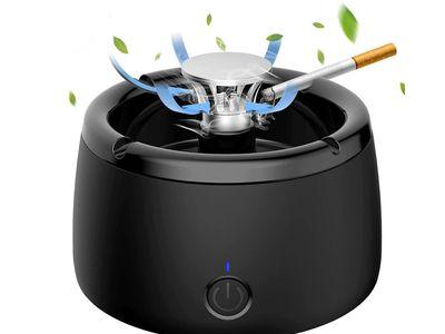 Rechargeable Ashtray with Air Purifying Filter to Remove Odors and Smoke from Home and Car